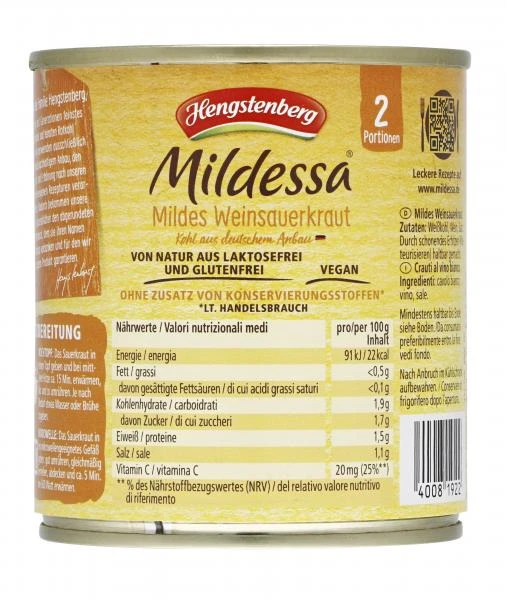 Hengstenberg Mildessa Weinsauerkraut Mild 3 Hengstenberg Mildessa Weinsauerkraut Mild – Bild 3