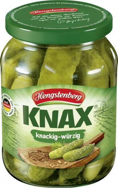 Hengstenberg Knax Gewürzgurken Knackig-würzig 1 Hengstenberg Knax Gewürzgurken Knackig-würzig
