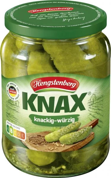 Hengstenberg Knax Gewürzgurken Knackig-würzig 1 Hengstenberg Knax Gewürzgurken Knackig-würzig