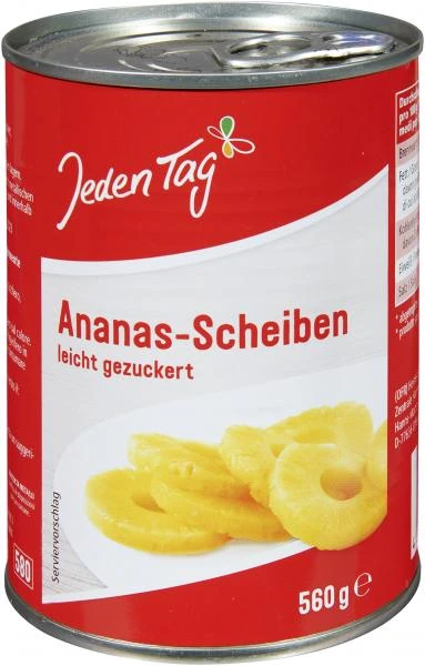Jeden Tag Ananas Scheiben Leicht Gezuckert 1 Jeden Tag Ananas Scheiben Leicht Gezuckert