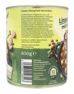 Erasco Linsen-Eintopf Mit Würstchen -Günstiges Essen Verkaufsgeschäft 4502050025 4037300108293 03