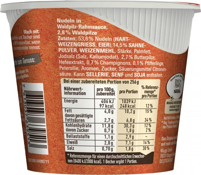 Maggi 5 Minuten Terrine Nudeln In Waldpilz-Rahmsauce 4 Maggi 5 Minuten Terrine Nudeln In Waldpilz-Rahmsauce – Bild 4