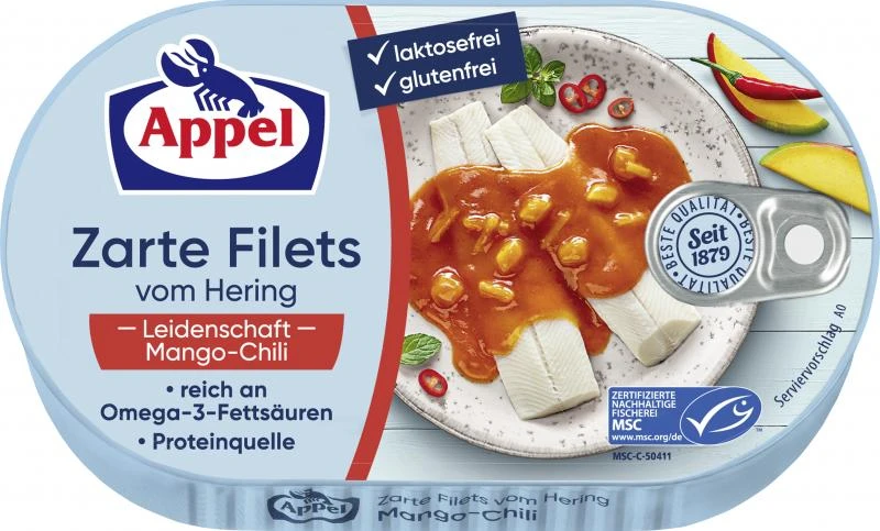 Appel Zarte Filets Vom Hering Leidenschaft Mango Chili 1 Appel Zarte Filets Vom Hering Leidenschaft Mango Chili
