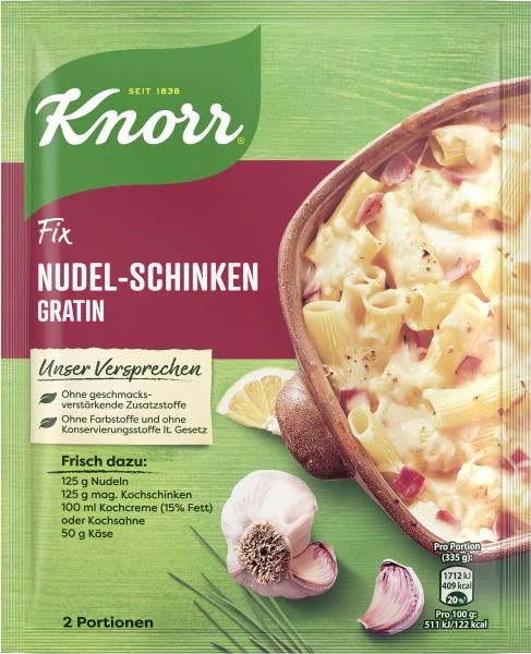 Knorr Fix Nudel-Schinken Gratin 1 Knorr Fix Nudel-Schinken Gratin
