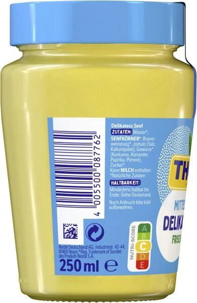 Thomy Delikatess Senf Mittelscharf 2 Thomy Delikatess Senf Mittelscharf – Bild 2