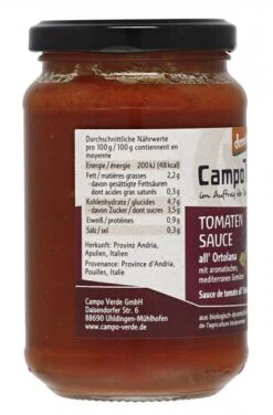 Campo Verde Demeter Bio Tomatensauce All' Ortolana -Günstiges Essen Verkaufsgeschäft 4502085090 4045178008799 03.jpg