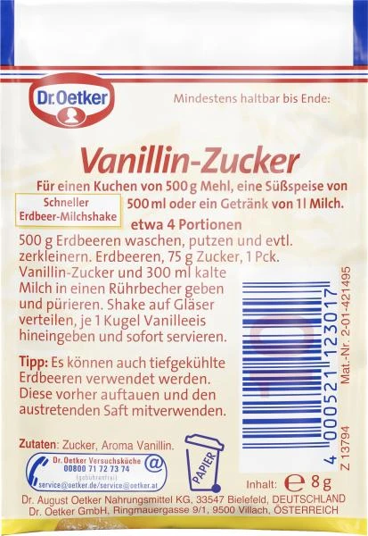 Dr. Oetker Vanillin Zucker 2 Dr. Oetker Vanillin Zucker – Bild 2