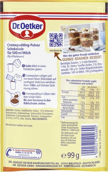 Dr. Oetker Galetta 1 Minuten Cremepudding Schokolade 2 Dr. Oetker Galetta 1 Minuten Cremepudding Schokolade – Bild 2