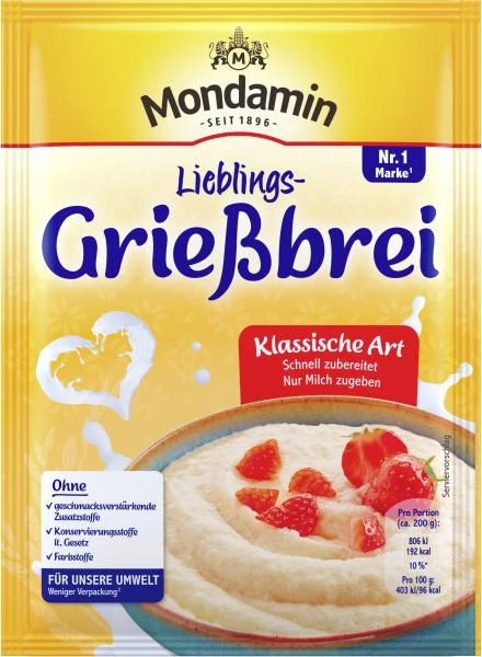 Mondamin Lieblings-Grießbrei Klassische Art 1 Mondamin Lieblings-Grießbrei Klassische Art
