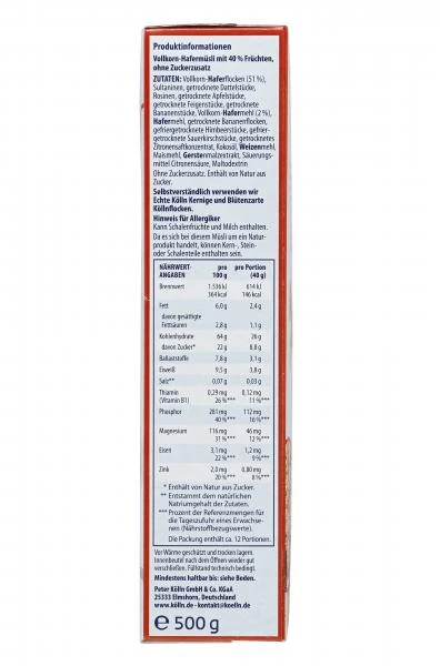 Kölln Früchte Hafer-Müsli Ohne Zuckerzusatz 2 Kölln Früchte Hafer-Müsli Ohne Zuckerzusatz – Bild 2