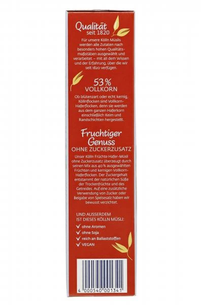 Kölln Früchte Hafer-Müsli Ohne Zuckerzusatz 4 Kölln Früchte Hafer-Müsli Ohne Zuckerzusatz – Bild 4