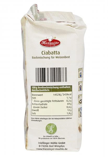 Küchenmeister Backmischung Ciabatta 2 Küchenmeister Backmischung Ciabatta – Bild 2