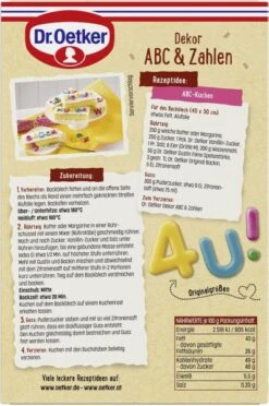 Dr. Oetker Dekor ABC & Zahlen -Günstiges Essen Verkaufsgeschäft 4502113913 4000521019211 03