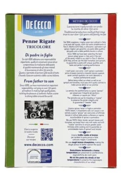 De Cecco Penne Rigate No. 41 Tricolore 7 De Cecco Penne Rigate No. 41 Tricolore -Günstiges Essen Verkaufsgeschäft 4502114337 8001250145413 03.jpg